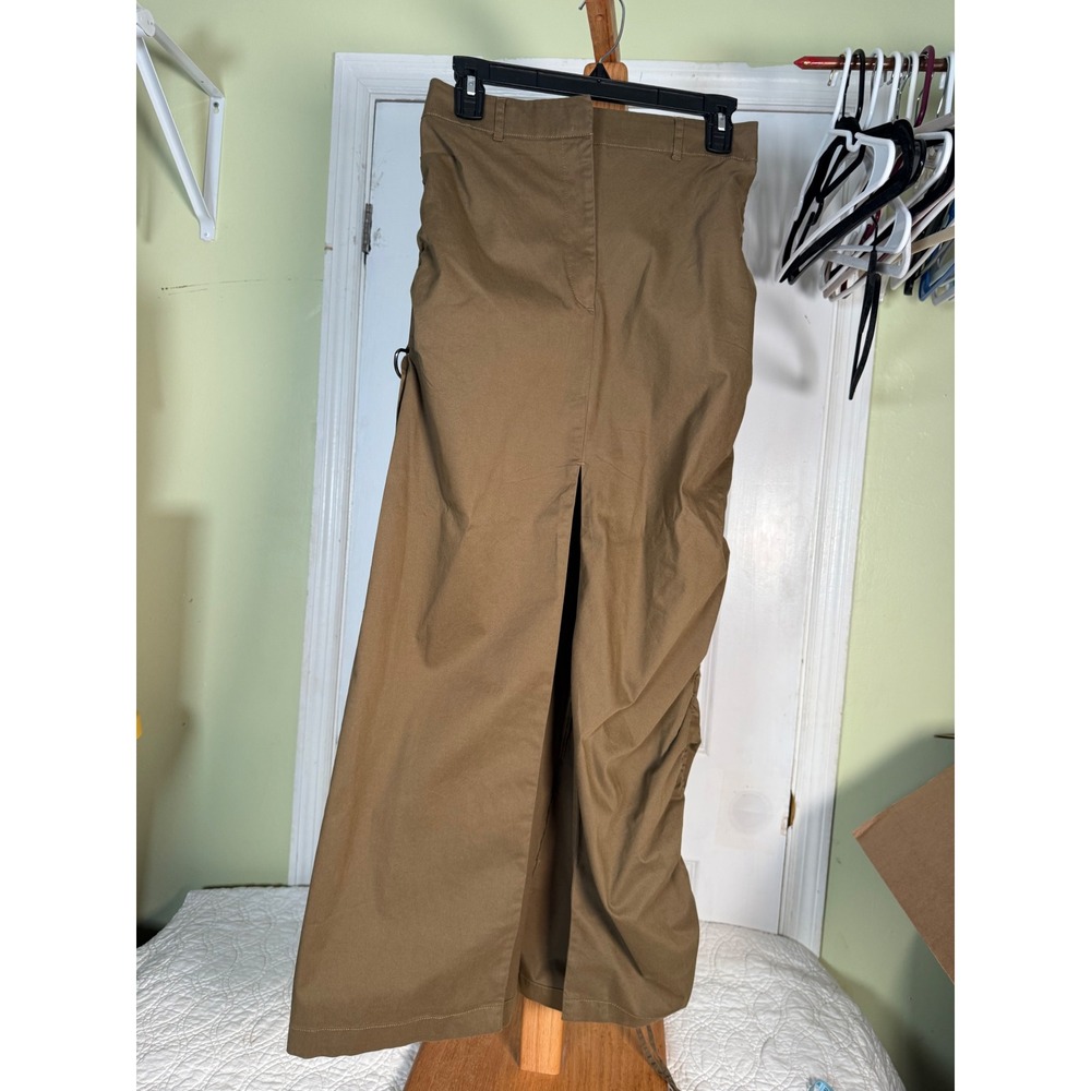 The Drop x bhampton Brown Utility Maxi Skirt Cargo D-Ring Ruched Hem Small